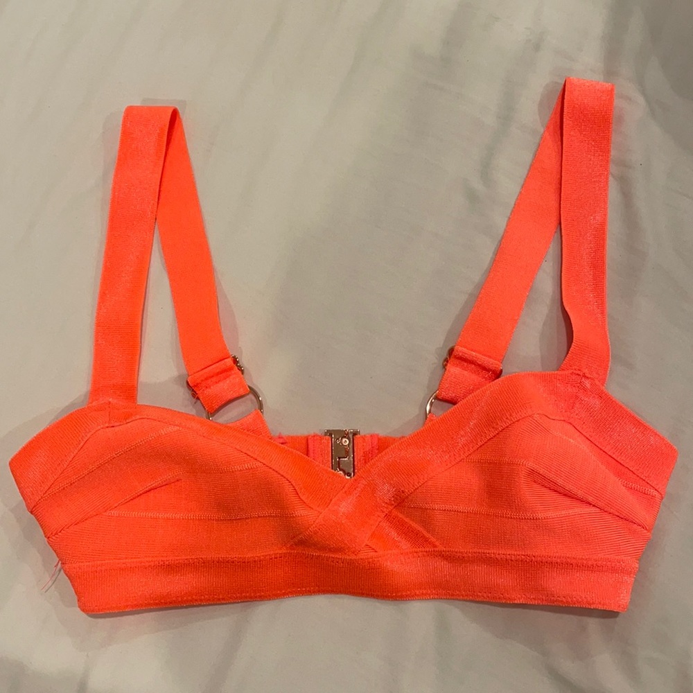 H&M Neon Bathing Suit Top, Size 4